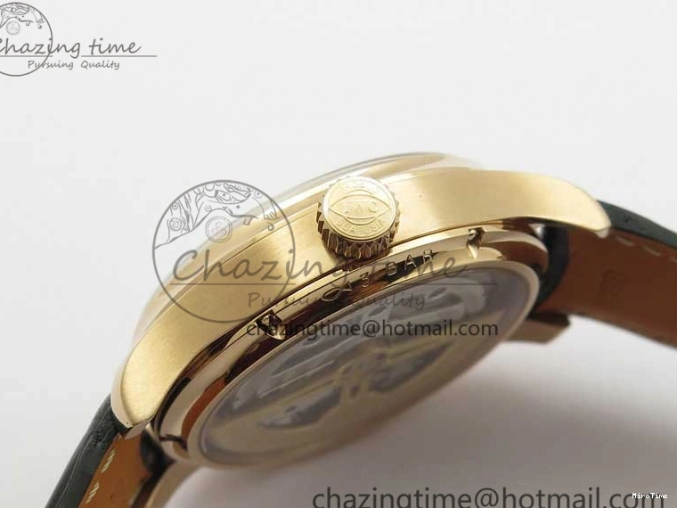 MIROTIME 0129 Elegant Portugieser Perpetual Calendar IW503302 RG V9F 1:1 Best Edition Gray Dial on Black Leather Strap A 7096